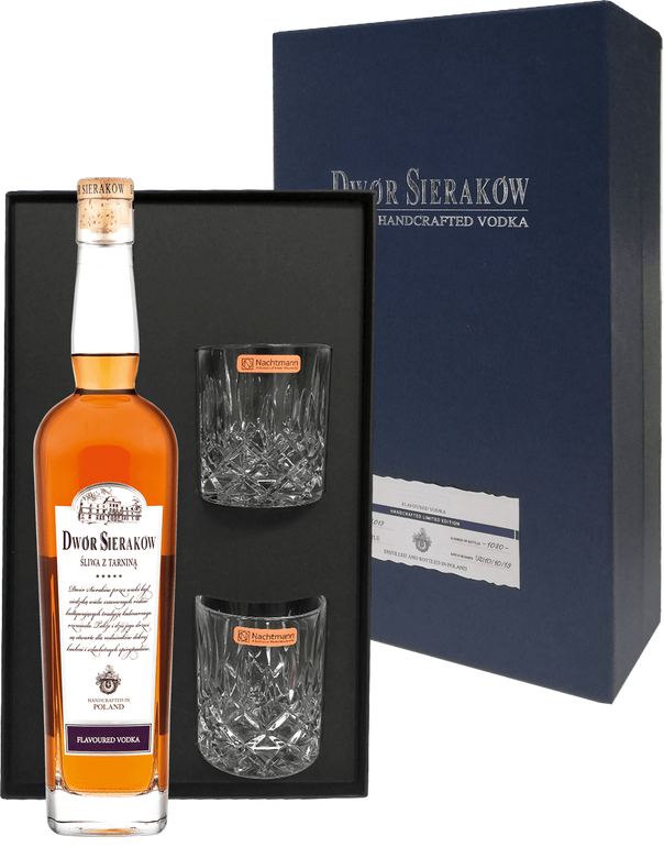 Zestaw Prestige Dwór Sieraków Śliwa z Tarniną 0,7 l z 2 szklankami Nachtmann