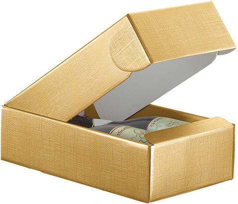 Złote pudełko fasonowe – na 2 butelki