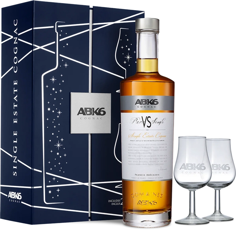 Zestaw świąteczny - koniak ABK6 VS Pure Single Estate z kieliszkami