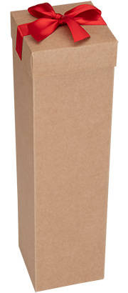 Pudełko eko z czerwoną kokardką – na 1 butelkę