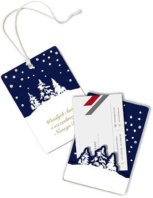 Zawieszki z życzeniami i kieszonką na wizytówkę – 10 sztuk