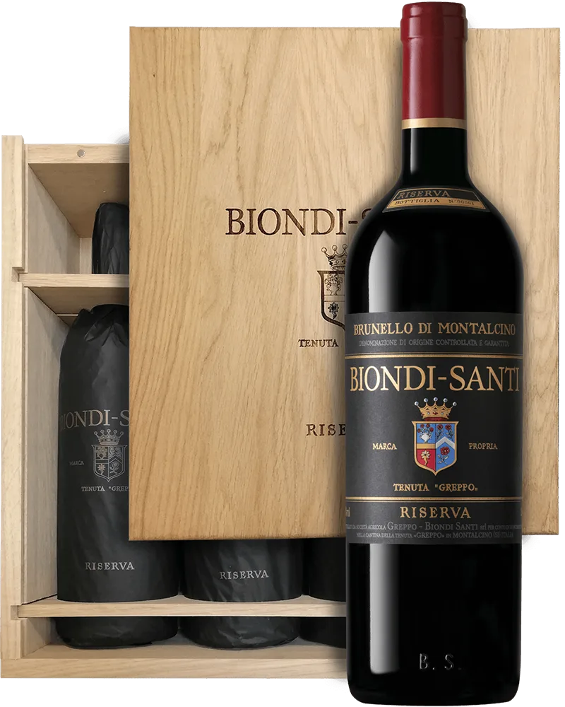 Biondi-Santi Brunello di Montalcino Riserva 2013 - 3 butelki w drewnianej skrzynce